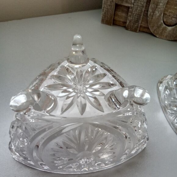 Vtg. Bleikristall Anna Hutte Footed 24% Lead Crystal‎ Covered Candy Dish Germany - Picture 4 of 11